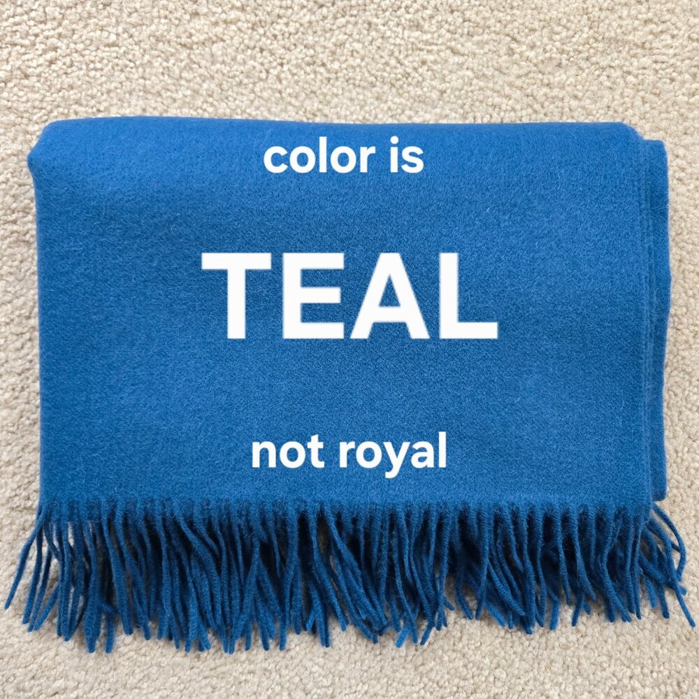 NWOT **TEAL** Cashmere Scarf Large Shawl Wrap